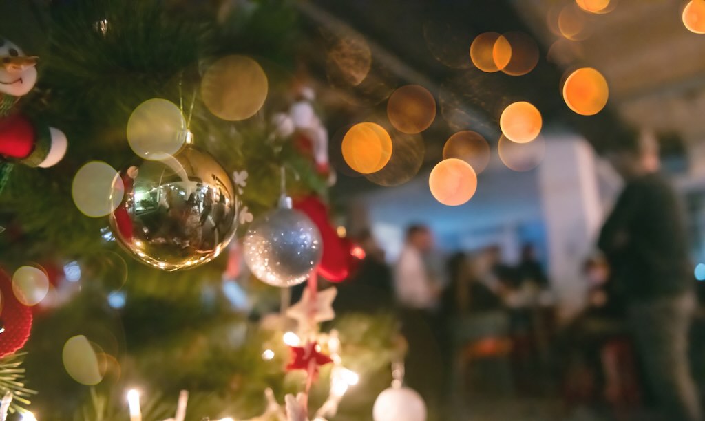 Christmas decorations in a venue